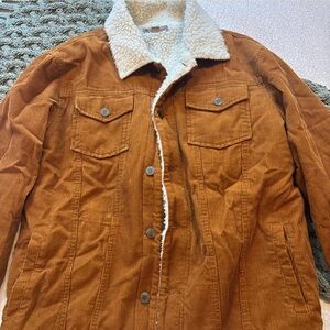 Men's Corduroy Sherpa-Lined Jacket - Brown